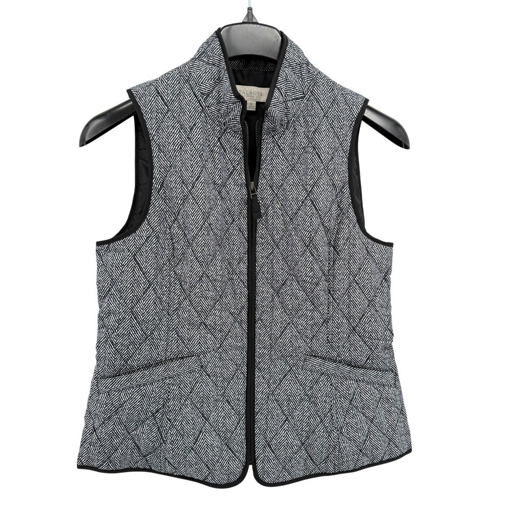 Talbots Diamond Quilted Puff Vest Womens SP Small Petite Pre-Owned Herringbone